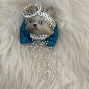 CAT PINS.  HAND CRAFTED with VINTAGE PIECES